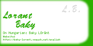 lorant baky business card